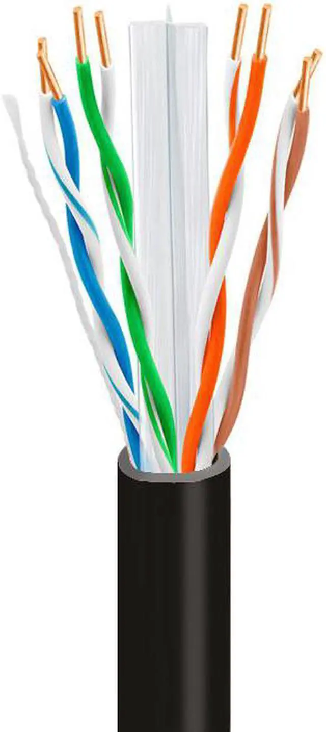 Alt view image 2 of 5 - CAT6 Plenum (CMP) Cable, 100% Solid Bare Copper, 1000FT | 23AWG 4Pair, Solid 550MHz Network Cable Unshielded Twisted Pair (UTP) Black