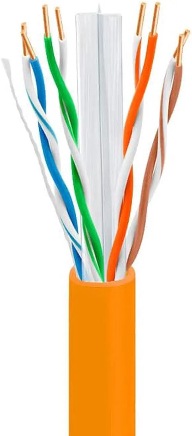 Alt view image 2 of 5 - CAT6 Plenum (CMP) Cable, 100% Solid Bare Copper, 1000FT | 23AWG 4Pair, Solid 550MHz Network Cable Unshielded Twisted Pair (UTP) Orange