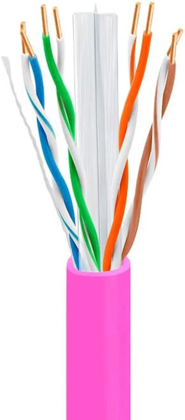 Alt view image 2 of 5 - CAT6 Plenum (CMP) Cable, 100% Solid Bare Copper, 1000FT | 23AWG 4Pair, Solid 550MHz Network Cable Unshielded Twisted Pair (UTP) Pink