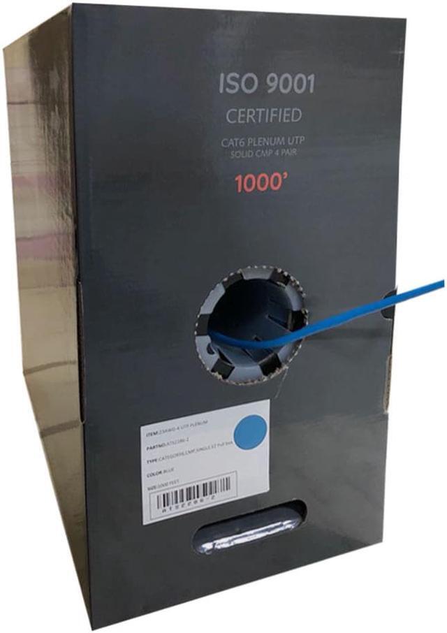 Alt view image 4 of 7 - Cat6 Plenum 1000 ft Bulk CMP 550 Mhz Ethernet Rated Cable Blue