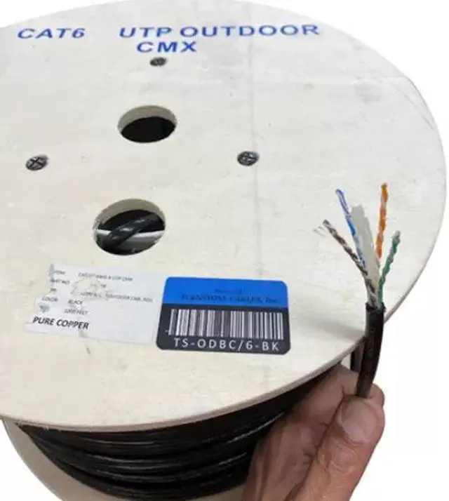 Alt view image 4 of 4 - CAT6 Outdoor Pure Solid Copper 1000ft Water Blocking Gel Filled Ethernet Cable