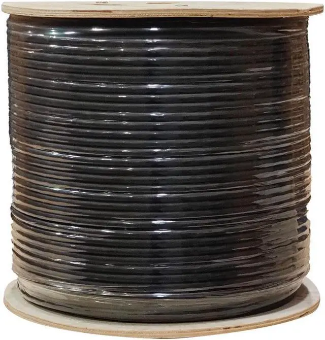 Main image of Cat7 Plenum Pure Copper 850Mhz 1000ft SFTP Shielded Bulk Ethernet Cable Black