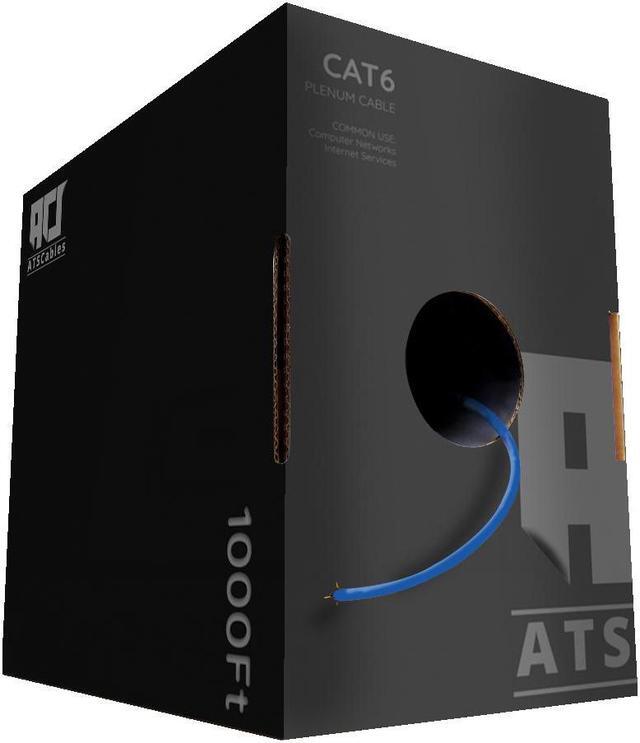 Alt view image 5 of 7 - Cat6 Plenum 1000 ft Bulk CMP 550 Mhz Ethernet Rated Cable Blue