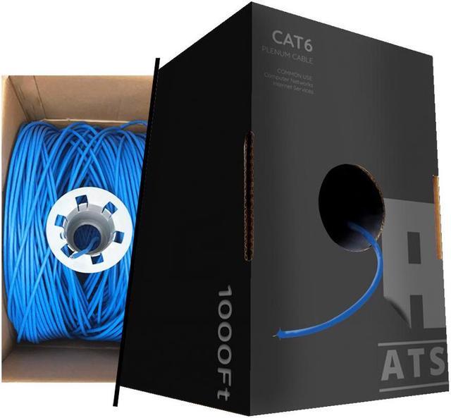 Alt view image 3 of 7 - Cat6 Plenum 1000 ft Bulk CMP 550 Mhz Ethernet Rated Cable Blue