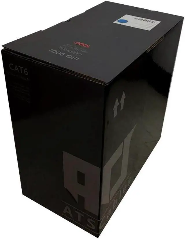 Alt view image 4 of 4 - Cat6 Plenum 1000 ft Bulk CMP 550 Mhz Ethernet Rated Cable Black