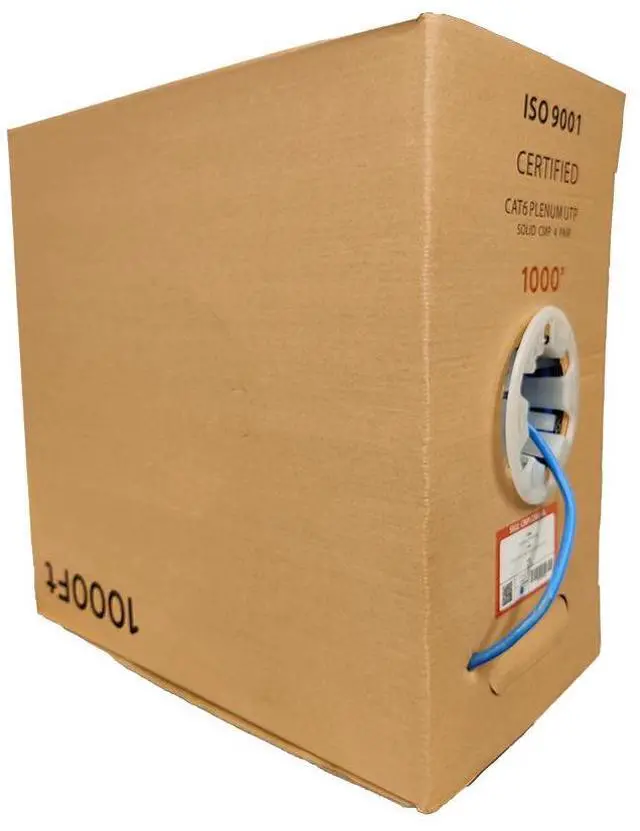 Alt view image 4 of 4 - ATS Cat6 Plenum 1000ft 550 Mhz 23 Awg Ethernet Networking Bulk Cable Blue