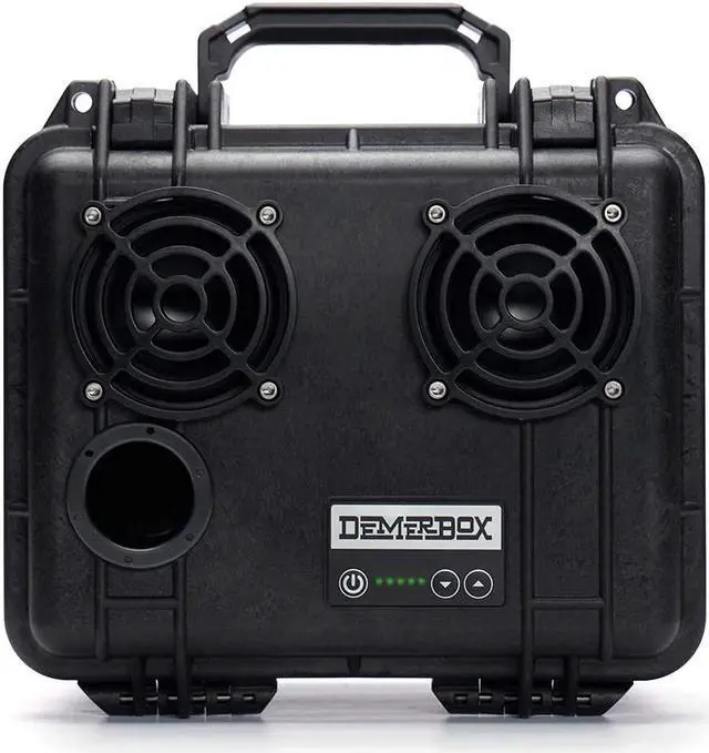 Main image of DemerBox: Waterproof, Portable, and Rugged Outdoor Bluetooth Speakers. Loud Sound+Deep Bass, 40+ hr Battery Life, Dry Box + USB Charging, Built to Last + Fully Serviceable  (Black)