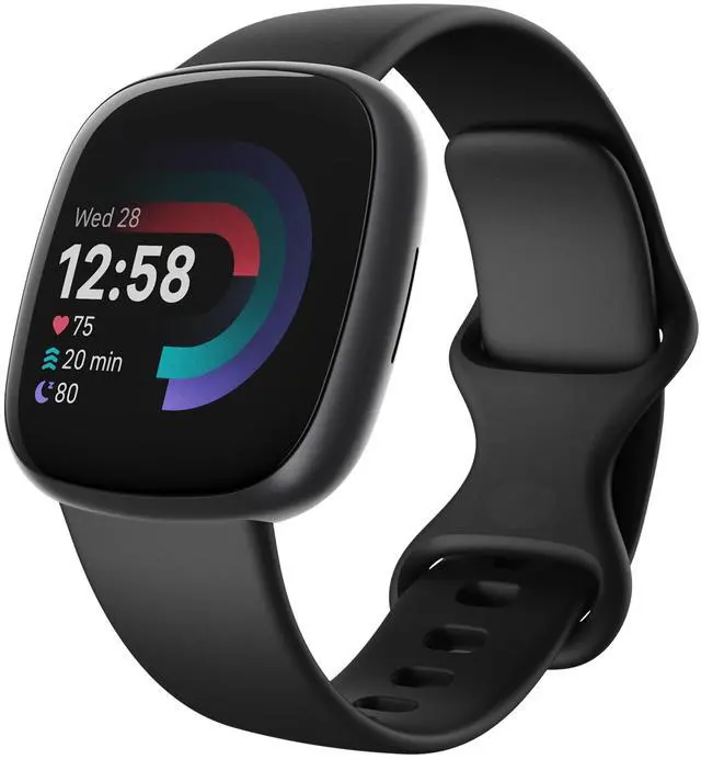 Alt view image 2 of 3 - Fitbit Versa 4 Smartwatch Black Graphite GPS Fitness Tracker