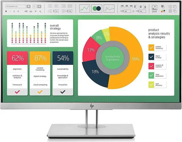Main image of HP EliteDisplay E223 21.5-Inch Screen LED-Lit Monitor Silver (1FH45AA#ABA) (Renewed)
