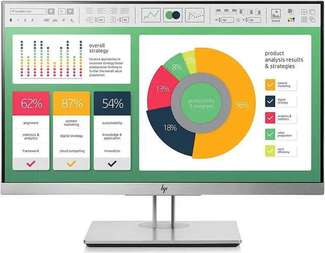 Alt view image 4 of 7 - HP EliteDisplay E223 21.5-Inch Screen LED-Lit Monitor Silver (1FH45AA#ABA) (Renewed)