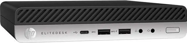 Alt view image 2 of 3 - HP EliteDesk 800 G3 Mini PC 8GB 256GB SSD Intel Core i5-6500T Win10, Black  (Refurbished)