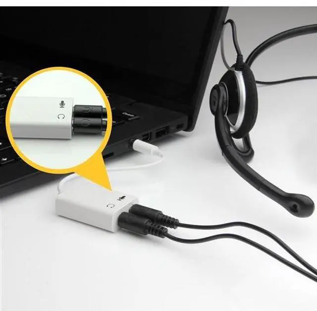 Alt view image 2 of 5 - White headset adapter for headsets with separate headphone / microphone plugs - 3.5mm 4 position to 2x 3 position 3.5mm M/F