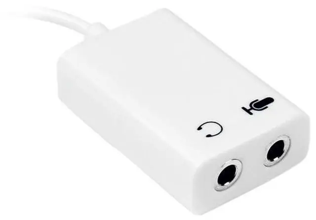 Alt view image 4 of 5 - White headset adapter for headsets with separate headphone / microphone plugs - 3.5mm 4 position to 2x 3 position 3.5mm M/F