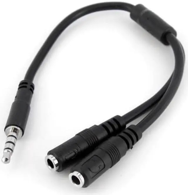 Main image of Headset adapter for headsets with separate headphone / microphone plugs - 3.5mm 4 position to 2x 3 position 3.5mm M/F