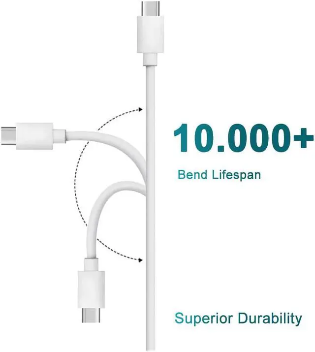 Alt view image 7 of 7 - 3 Pack USB A To Type C Charging Cable Power Cord Data Sync Lead For Google Pixel 3 4 5 6 7 Pro 7a 6a 5a 4a Fold XL XXL White 5 ft.