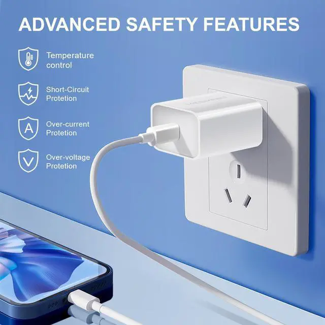 Alt view image 2 of 7 - Fast PD Wall Charger & USB + Type C Car Charge & 2 Pack USB-C Charging Cable For iPhone 15 Pro Max Plus / Samsung Galaxy S23 S22 Ultra 5G S23+ A54 A34 A14 A03s / Google 8 7 6 Pro 8a 7a White 3 ft.