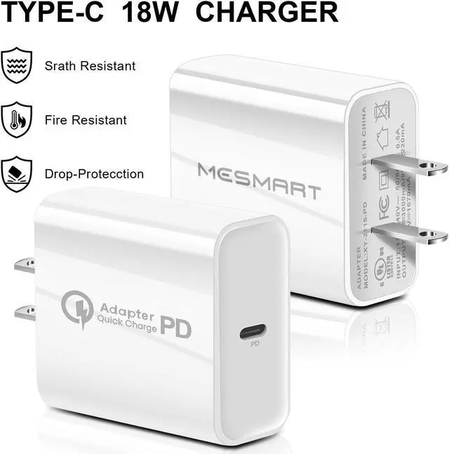 Alt view image 7 of 7 - Fast USB C Wall Charger Type C PD Power Adapter Block US Plug For MacBook Pro/Air, iPad Pro, Galaxy S20/S10,Note 20/10,iPhone 15 14 13 12 11 Pro Max,Pixel 8 7 6 Pro White