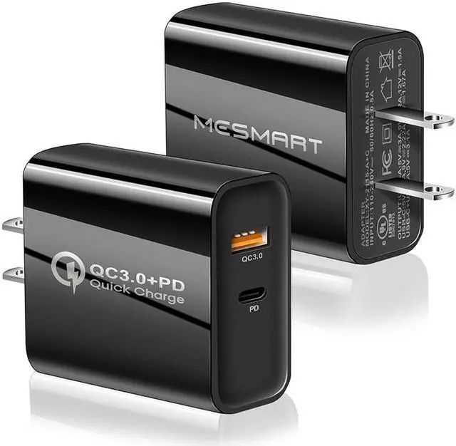 Main image of 35W USB C Wall Charger Block, 2-Pack 2Port PD+QC Fast Power Adapter, Type C Charging Brick Cube Plug for iPhone 11/12/13/14/Pro Max, SE/XS/XR/X, iPad/AirPods Pro, Samsung, Google, Tablet, Android