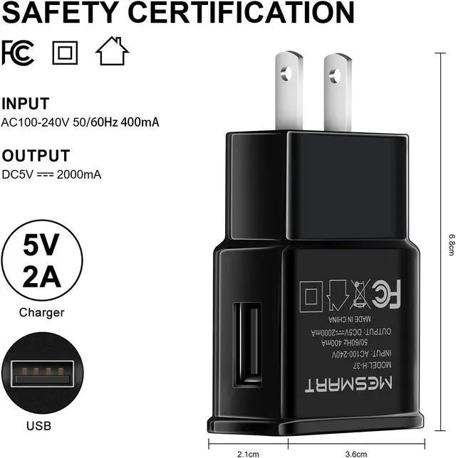 Alt view image 3 of 7 - USB Wall Charger Home Travel Charging Power Adapter 2A Foldable Plug For Samsung Galaxy S9 S9+ S8 S8+ S10 S10+ S20 S20+ S21 S22 S23 Ultra FE 5G Note 10 Note 9 Note 8 Z Flip5 Z Fold5 A03s A14 A23 A54