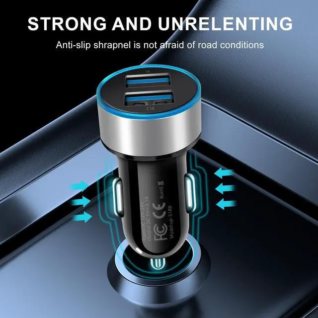 Alt view image 7 of 7 - USB Car Charger Power Adapter 2 Ports Charging Plug For Samsung Galaxy S23 S22 S21 Ultra 5G S23+ A54 A23 A14 A03s /Moto G7 G6 / LG Stylo 6/5/4 /Google Pixel 8 7 6 Pro 7a 6a/Nokia/OnePlus