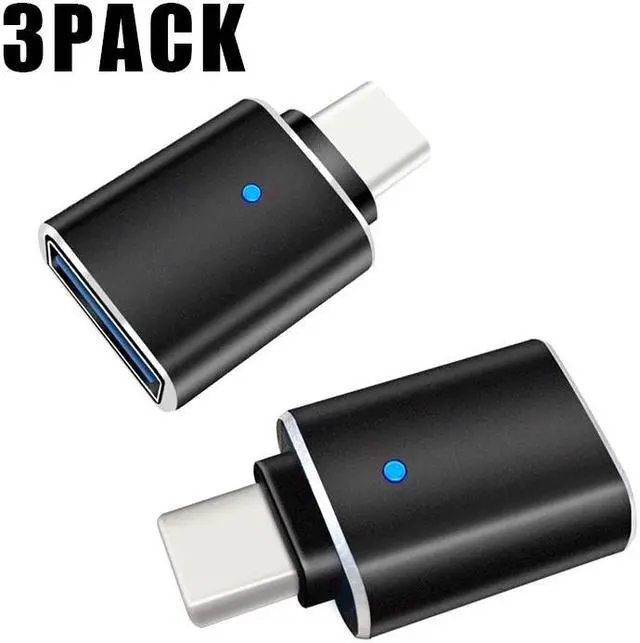 Main image of 3Pack USB C to USB Adapter with LED 3.1, USB-C Male to USB 3.0 A Female USB 3.2 Type C OTG Converter For MacBook Pro 2022,iPad Mini 6 Air 4 5 Generation,Surface Go,Microsoft Galaxy S23 23 S21 S20