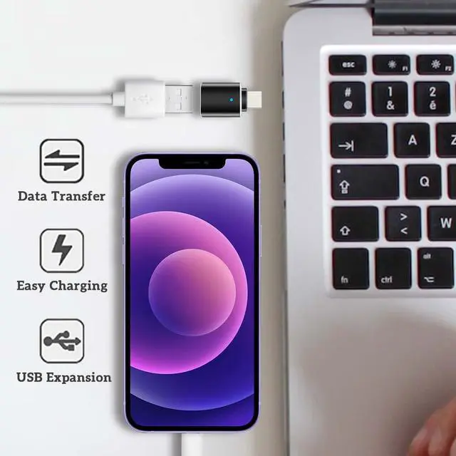 Alt view image 6 of 7 - 3Pack USB C to USB Adapter with LED 3.1, USB-C Male to USB 3.0 A Female USB 3.2 Type C OTG Converter For MacBook Pro 2022,iPad Mini 6 Air 4 5 Generation,Surface Go,Microsoft Galaxy S23 23 S21 S20