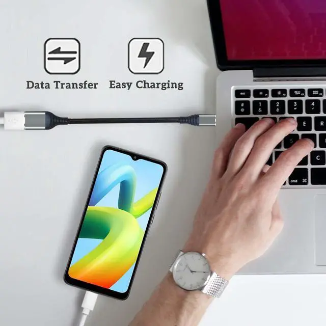 Alt view image 4 of 7 - USB Type C to USB Adapter OTG Cable USB-C Male to USB-A Female Compatible with iPhone 15, MacBook Pro, iPad, Pixelbook, Dell, Surface, Lenovo,Samsung Galaxy Note 8, S8 S8+ S9, iPad Pro 2018, Nexus 6P