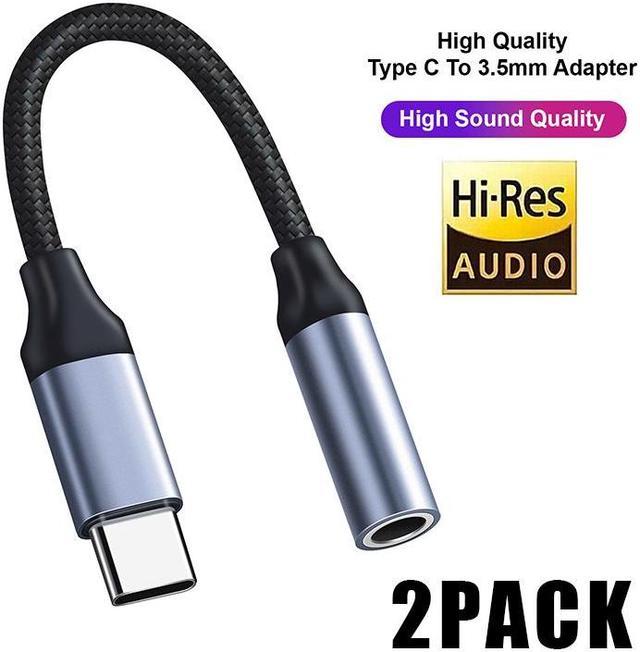 USB Type C to 3.5mm Female Headphone Jack Adapter (2-Pack) USB C to Aux
