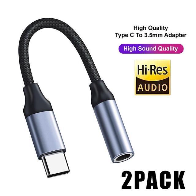 2-Pack USB C To 3.5mm Headphone Adapter For IPhone 16/15 - Aux Audio Dongle Compatible With Type C Devices