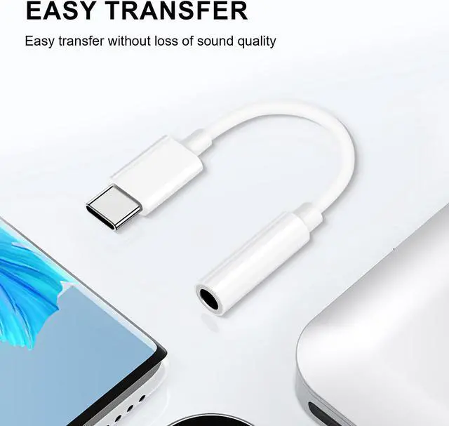 Alt view image 6 of 7 - 2 Pack USB C to 3.5mm Headphone Jack Adapter USB Type C to Aux Audio Dongle Cable Cord Compatible with iPhone 15/15 Plus/15 Pro/15 Pro Max, iPad Pro, MacBook, Galaxy S23 S22 Ultra, Pixel XL White