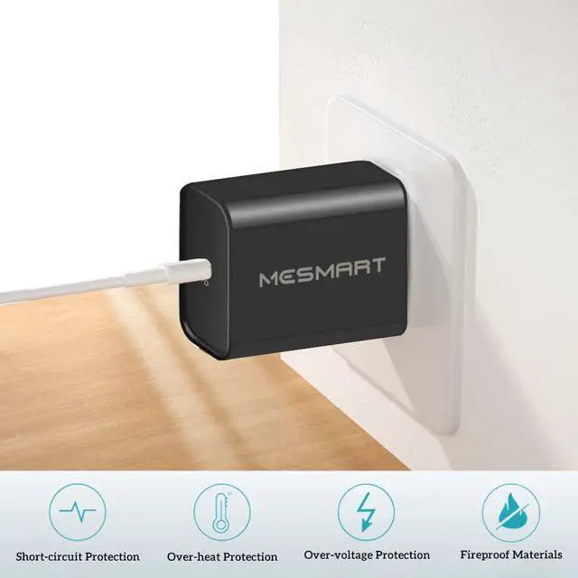 Alt view image 2 of 6 - Mesmart Fast Wall Charger with Type C Cable 3ft, Type C Wall Charging Block Adapter and Android Phone Charger Cord Cable for Samsung Galaxy S24 Ultra/S24+/S24 Plus/S25/S24/S23/S22/S21/Note 20/Note10+