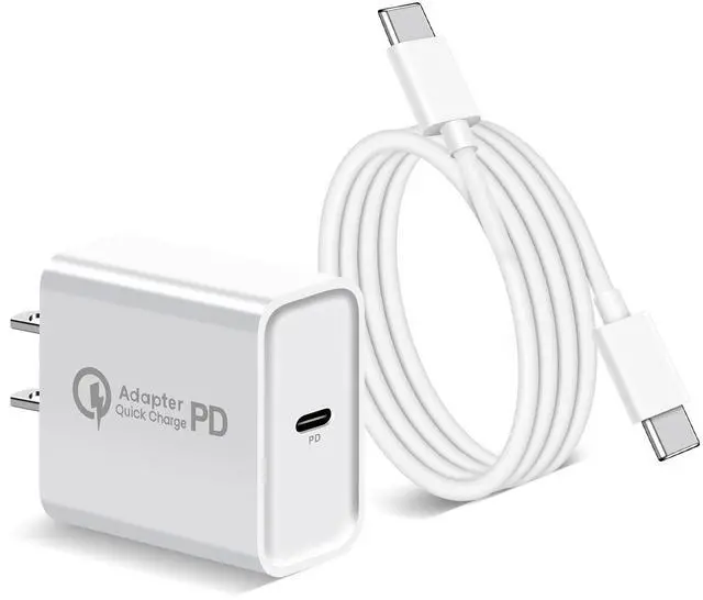 Main image of Mesmart US Fast Travel PD Type C Wall Charger Power Adapter & USB-C To USB-C Charging Cable For iPhone 17 16 15 Pro Max Plus 16e 17 Air / Samsung Galaxy S25 S24 S23 S22 S21 Z Fold 7 6 5 White 3ft/1M.