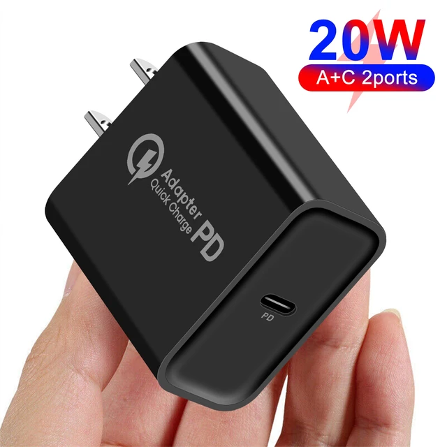Alt view image 5 of 6 - Fast USB C Wall Charger Type C 2 Ports PD QC3.0 Quick Power Adapter Block US Plug For iPad Pro, Apple Watch,iPhone 15 14 13 12 11 Pro Max,Galaxy S23/S22,Note 20/10,Pixel 8 7 6 Pro,LG,Motorola,OnePlus