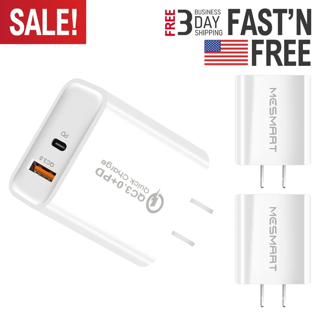Alt view image 3 of 7 - 20 Pleces USB C Charger Block 20W Dual Port USB C Wall Charger Plug Fast Charging Block Adapter USB A+C Quick Charging Brick Plug for iPhone 16E/16 Pro Max/16Plus/16/15/14/13/12/11/XS,iPad Pro
