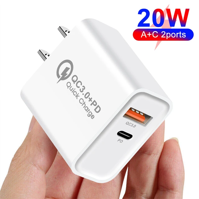 Alt view image 4 of 7 - 20 Pleces USB C Charger Block 20W Dual Port USB C Wall Charger Plug Fast Charging Block Adapter USB A+C Quick Charging Brick Plug for iPhone 16E/16 Pro Max/16Plus/16/15/14/13/12/11/XS,iPad Pro