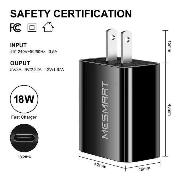 Alt view image 3 of 6 - MESMART 20 Pleces Fast USB C Wall Charger Type C PD Power Adapter Block US Plug For MacBook Pro/Air, iPad Pro, Galaxy S20/S10,Note 20/10,iPhone 15 14 13 12 11 Pro Max,Pixel 8 7 6 Pro