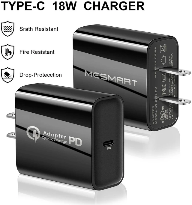Alt view image 3 of 7 - MESMART 100 Pleces Fast USB C Wall Charger Type C PD Power Adapter Block US Plug For MacBook Pro/Air, iPad Pro, Galaxy S20/S10,Note 20/10,iPhone 15 14 13 12 11 Pro Max,Pixel 8 7 6 Pro