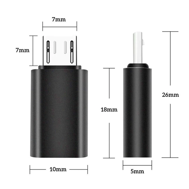 Alt view image 2 of 6 - USB C to Micro USB Adapter 2-Pack Type C Female to Micro USB Male Convert Connector with Charge & Data Sync For Samsung Galaxy S7/S7 Edge, S6 J7 Note 5,Kindle ,PS4 ,Nexus 5/6 and Micro USB Devices