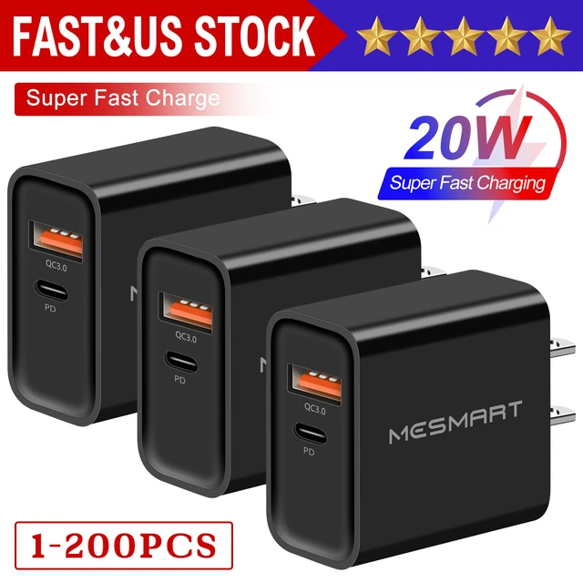Alt view image 2 of 7 - Mesmart 50 Pcs US 2 Port Fast Quick Charge QC 3.0 USB Hub Wall Home Charger Power Adapter White Wholesale Bulk Lot For Apple iPhone 16 15 14 13 12 Pro Max,Galaxy S25/S24,Pixel 9 8 7 Pro,LG,Motorola