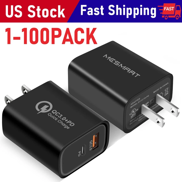 Alt view image 2 of 7 - 20 Pleces USB C Charger Block 20W Dual Port USB C Wall Charger Plug Fast Charging Block Adapter USB A+C Quick Charging Brick Plug for iPhone 16E/16 Pro Max/16Plus/16/15/14/13/12/11/XS,iPad Pro