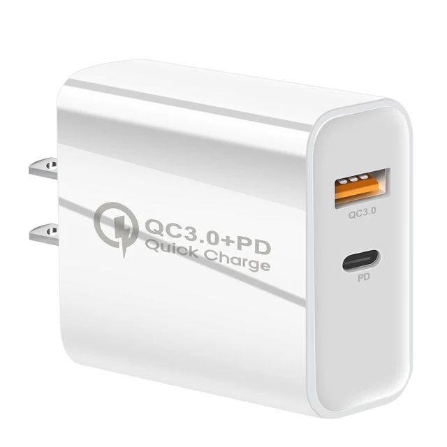 Alt view image 7 of 7 - 20 Pleces USB C Charger Block 20W Dual Port USB C Wall Charger Plug Fast Charging Block Adapter USB A+C Quick Charging Brick Plug for iPhone 16E/16 Pro Max/16Plus/16/15/14/13/12/11/XS,iPad Pro