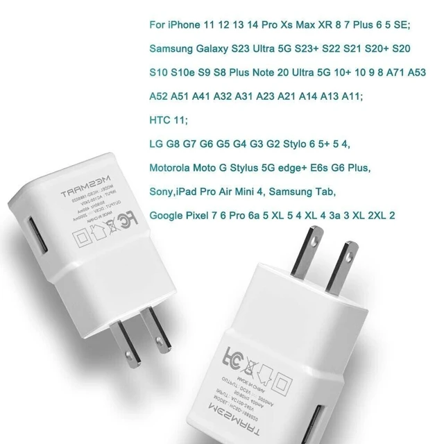 Alt view image 7 of 7 - 2Pack Limited Stock! 2A Foldable Wall Charger Home Travel Power Adapter For Samsung Galaxy S9 S9+ S8 S8+ S10 S10+ S20 S20+ S21 S22 S23 Ultra FE 5G Note & A Series Phones