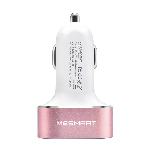 Alt view image 4 of 6 - 3Pack Limited Inventory! Dual USB C car charger pink fast charger 2-port charger QC3.0 fast charging lighter phone adapter