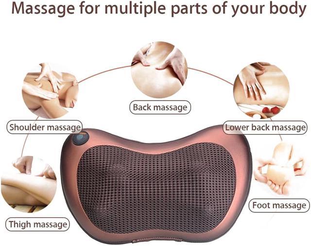 Back and Neck Massager with Heat - 3D Kneading Massage Cushion Pain Relief  BROWN