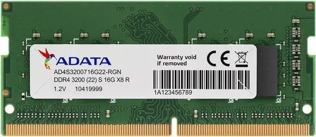 Main image of ADATA 32GB 260-Pin DDR4 SO-DIMM DDR4 3200 (PC4 25600) Laptop Memory Model AD4S320032G22-SGN