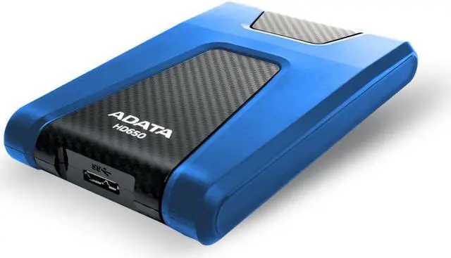 Alt view image 2 of 7 - ADATA Durable Series HD650: 1TB Blue External USB 3.1 Portable Hard Drive Gaming Console Compatible