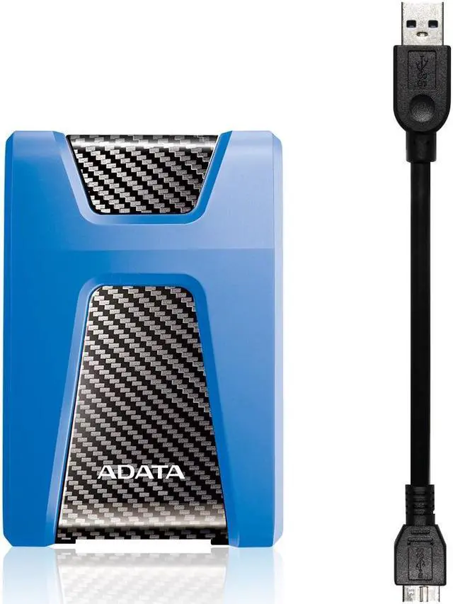 Alt view image 3 of 7 - ADATA Durable Series HD650: 1TB Blue External USB 3.1 Portable Hard Drive Gaming Console Compatible