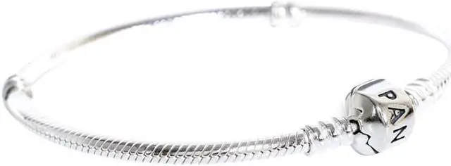 Alt view image 5 of 8 - Genuine PANDORA Sterling Silver 7.5 Bead Clasp Charm Bracelet 590702HV-19"