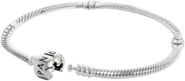 Alt view image 6 of 8 - Genuine PANDORA Sterling Silver 7.5 Bead Clasp Charm Bracelet 590702HV-19"