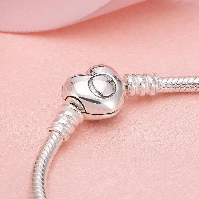 Alt view image 4 of 7 - Pandora Moments Silver Bracelet with Heart Clasp 21CM -